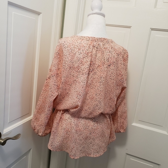 Liz Claiborne Peach Colored Speckled Blouse Size Large, classic - Picture 4 of 8